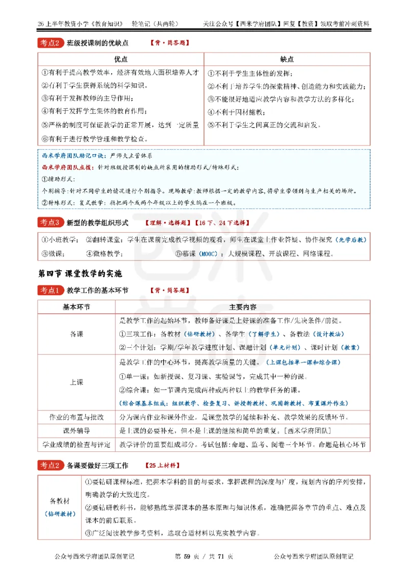 26上小学-教育知识与能力一轮笔记_教资_26上西米学府一轮重点笔记（小学科一）