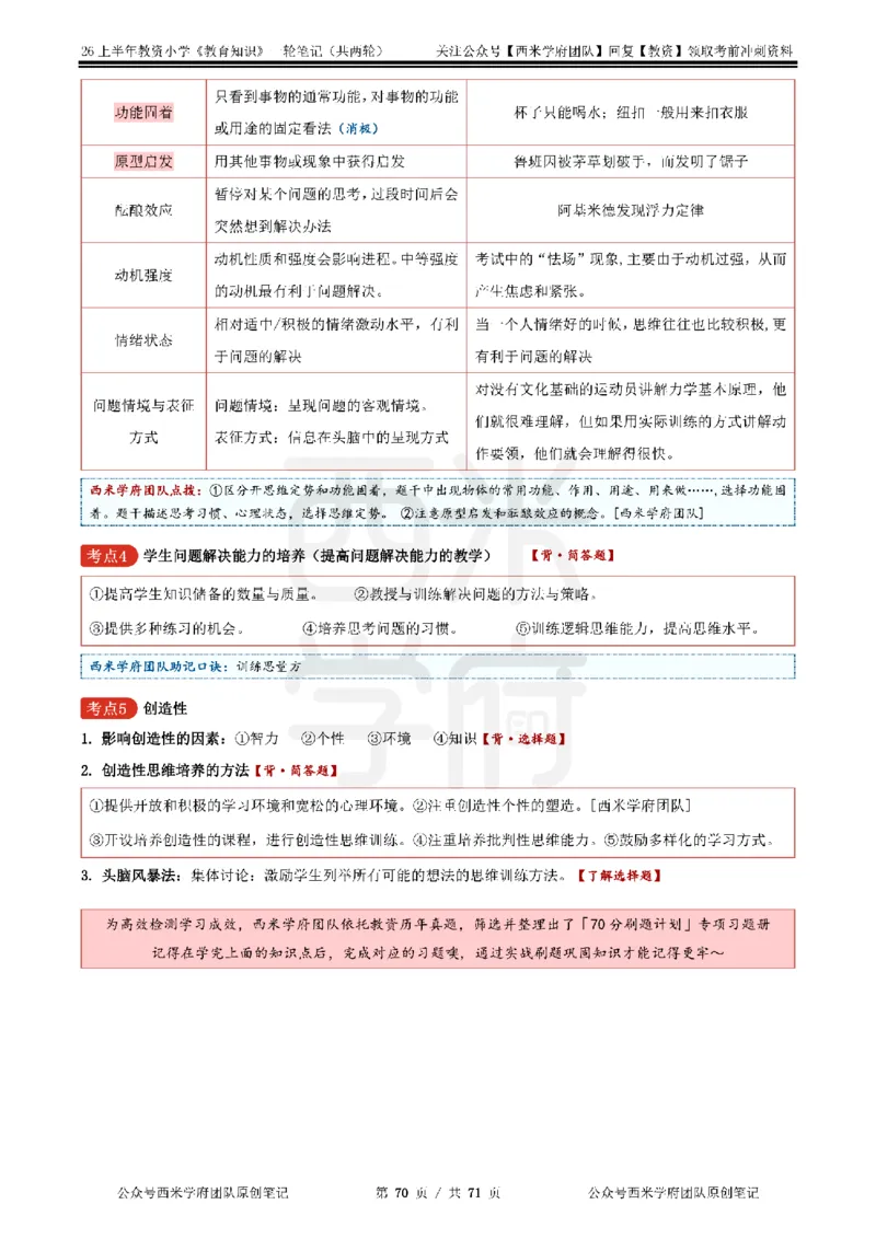 26上小学-教育知识与能力一轮笔记_教资_26上西米学府一轮重点笔记（小学科一）