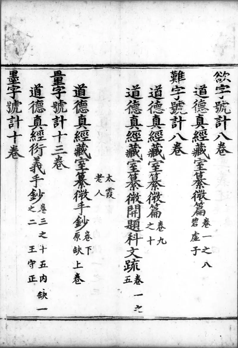 正统道藏.00.目录.明正统十年内府刊本.灰度胶片_绝版书_天涯系列_t涯_绝版古籍电子书合集（13大类）_道家_道藏（七套）