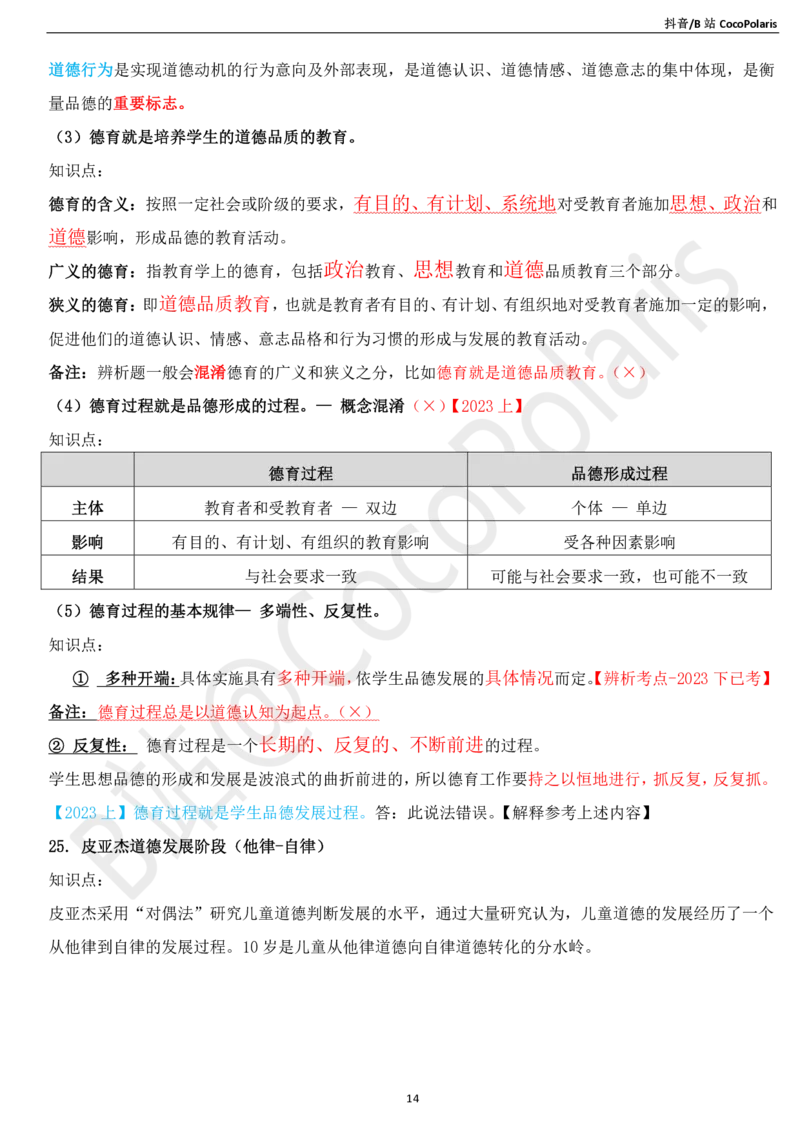 03中学科二辨析题知识点整理2025下_教资_初高中2026教资_25下教师资格证_简答题必背_中学科二主观大题（coco）