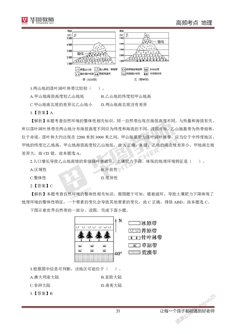 2、中学地理考点笔记2_教资_33教资笔试历年真题汇总（科一+科二+科三）_科三真题_02高中科三各科电子资料包合集_地理（资料文档）_高中地理_03科三考点笔记