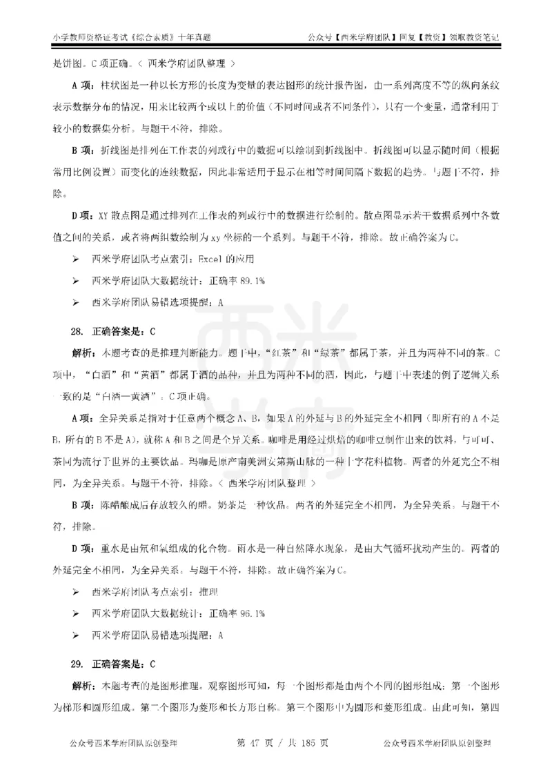 14年-19年真题答案-小学-综合素质_教资_25下资料合集二_2025下（科一科二）十年真题汇编「最新完整版❗️」_小学：10年教资真题汇编