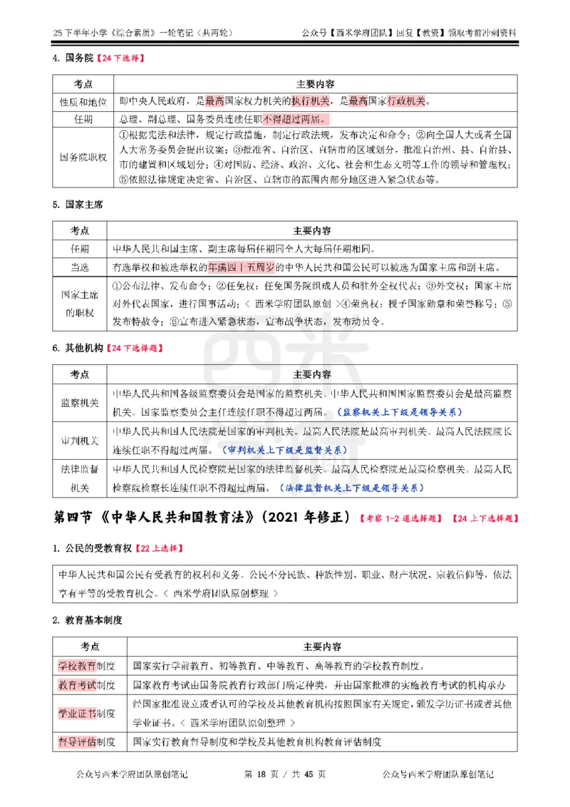 25下小学-综合素质一轮笔记_教资_26上西米学府一轮重点笔记（小学科一）_0125下重点笔记+习题