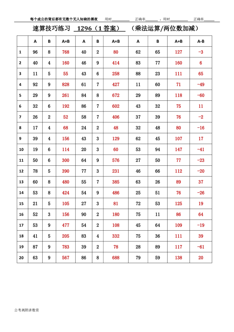 新速算1293-1302（答案版）_2026考公资料_超格合集_数资高照合集_速算高照抖音速算直播课_速算每日打卡题