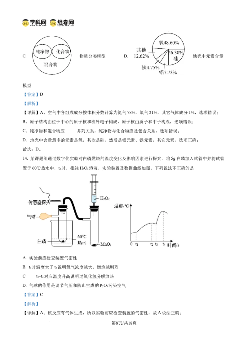精品解析：广东省广州市铁一中学2024-2025学年九年级上学期期中化学试题（解析版）_广州九上月考+期中+期末+一模二模+中考真题_2024年秋九年级上学期期中考试试卷和答案解析