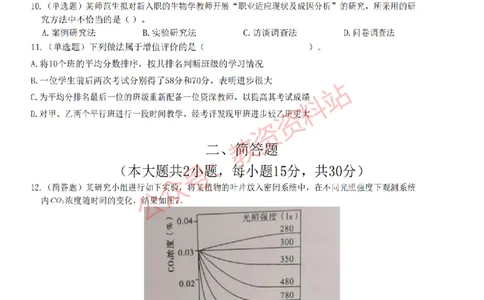 2022年下半年高中《生物》教师资格证笔试真题及答案解析_教资_33教资笔试历年真题汇总（科一+科二+科三）_科三真题_02高中科三各科电子资料包合集_生物（资料文档）