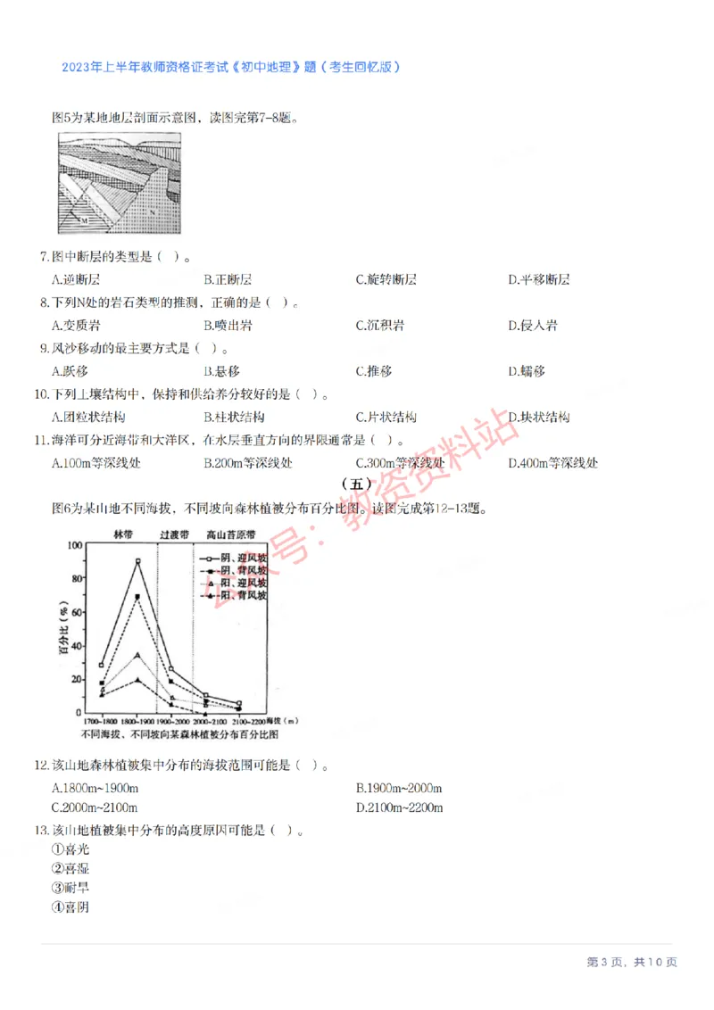 2023年上半年初中《地理》教师资格证笔试真题及答案解析_教资_33教资笔试历年真题汇总（科一+科二+科三）_科三真题_02初中科三各科电子资料包合集_地理（资料文档）