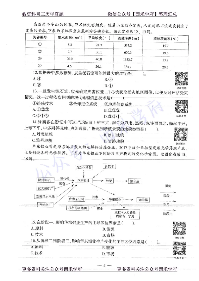 18年下-高中地理-真题及答案解析_教资_25下资料合集二_25下最新科三知识点汇编+思维导图-高中_13.地理_02.历年真题