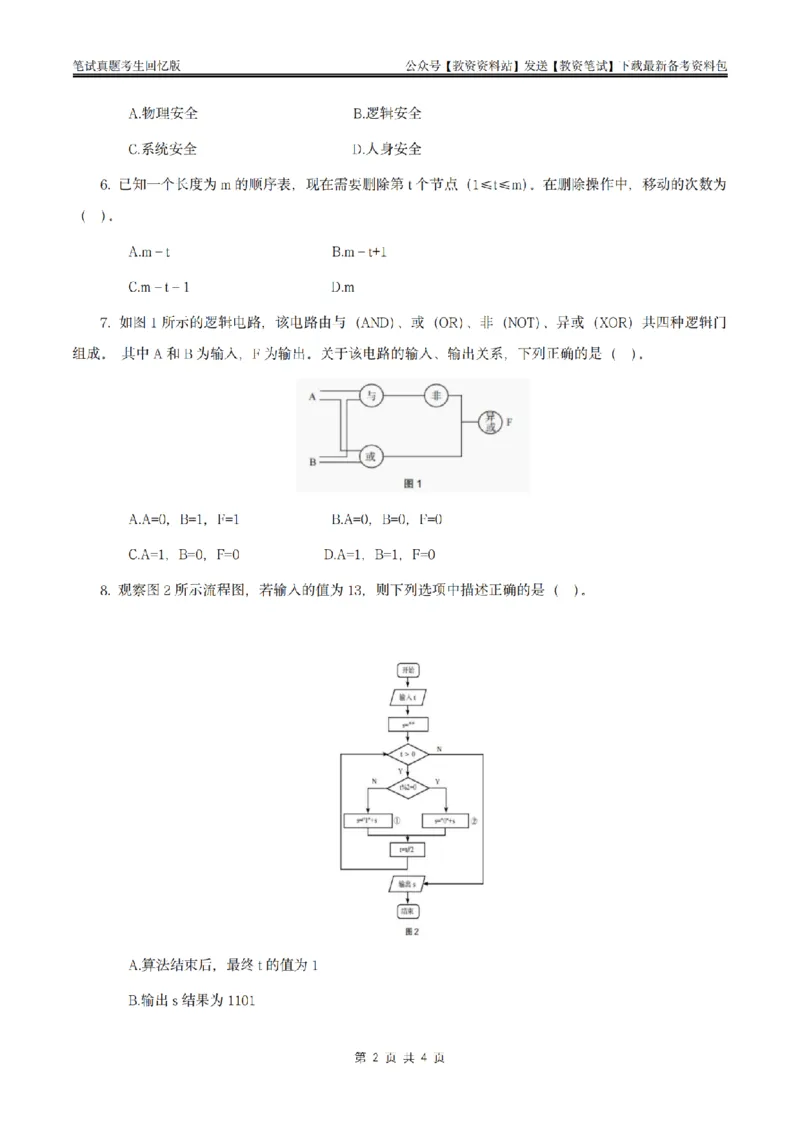 25上高中信息技术真题_教资_2026上半年中学教资笔试（更新中）_05教资笔试真题（2011-2025下）含科三_中学-科目三历年真题_高级中学_高中信息技术