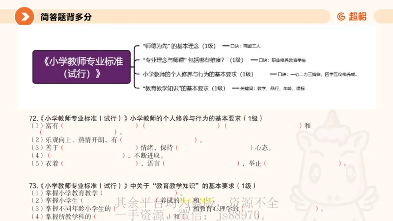 PPT_1_教资_大圣26上蒙题技巧通用网课（中小幼）_CG26上教资笔试小学_0226上小学-教育知识与能力（更新中）_02简答题分带背营