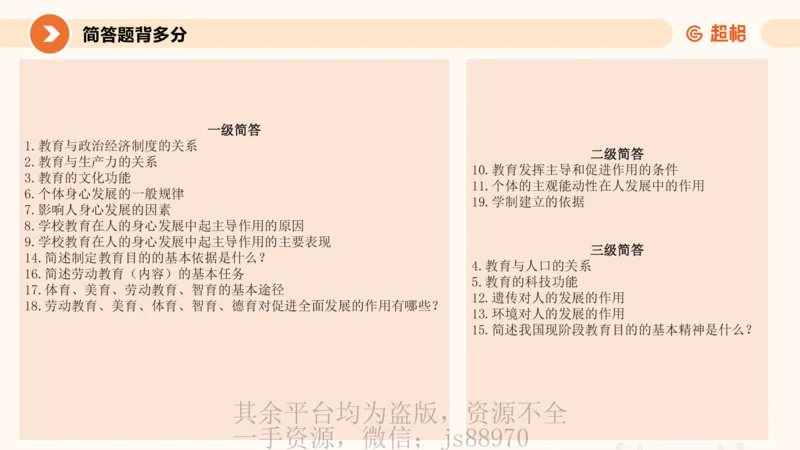 PPT_1_教资_大圣26上蒙题技巧通用网课（中小幼）_CG26上教资笔试小学_0226上小学-教育知识与能力（更新中）_02简答题分带背营