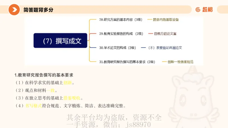 PPT_1_教资_大圣26上蒙题技巧通用网课（中小幼）_CG26上教资笔试小学_0226上小学-教育知识与能力（更新中）_02简答题分带背营
