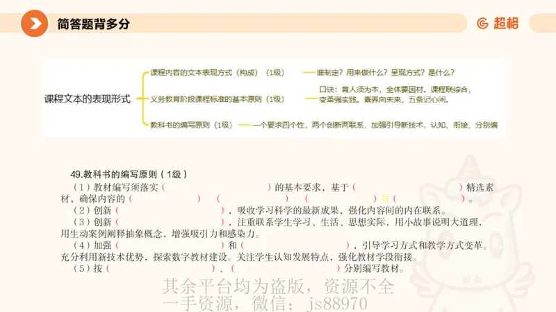 PPT_1_教资_大圣26上蒙题技巧通用网课（中小幼）_CG26上教资笔试小学_0226上小学-教育知识与能力（更新中）_02简答题分带背营