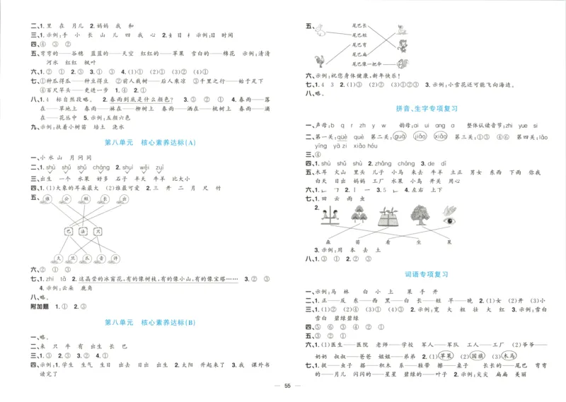 阳光同学全优好卷一年级人教版上册语文_25秋小学语数英习题试卷_语文_语文《阳光同学全优好卷》25秋(1)