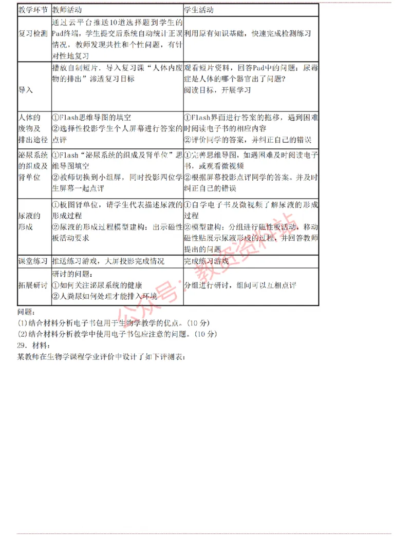 2015上-2019上初中生物学科知识历年真题及解析_教资_33教资笔试历年真题汇总（科一+科二+科三）_科三真题_02初中科三各科电子资料包合集_生物（资料文档）_初中生物