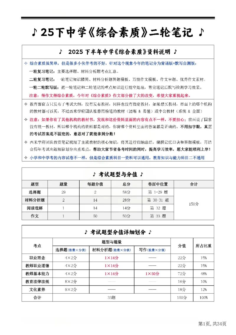 25下中学-综合素质二轮笔记(已优化)_教资_初高中2026教资_26上资料（持续更新）_01重点笔记（可平替教材建议打印）_25下的一二轮重点笔记
