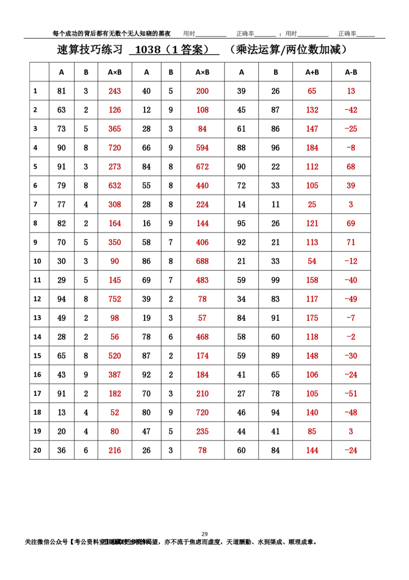 新速算1033-1042（答案版）_2026考公资料_（06）高照_速算高照抖音速算直播课_速算每日打卡题