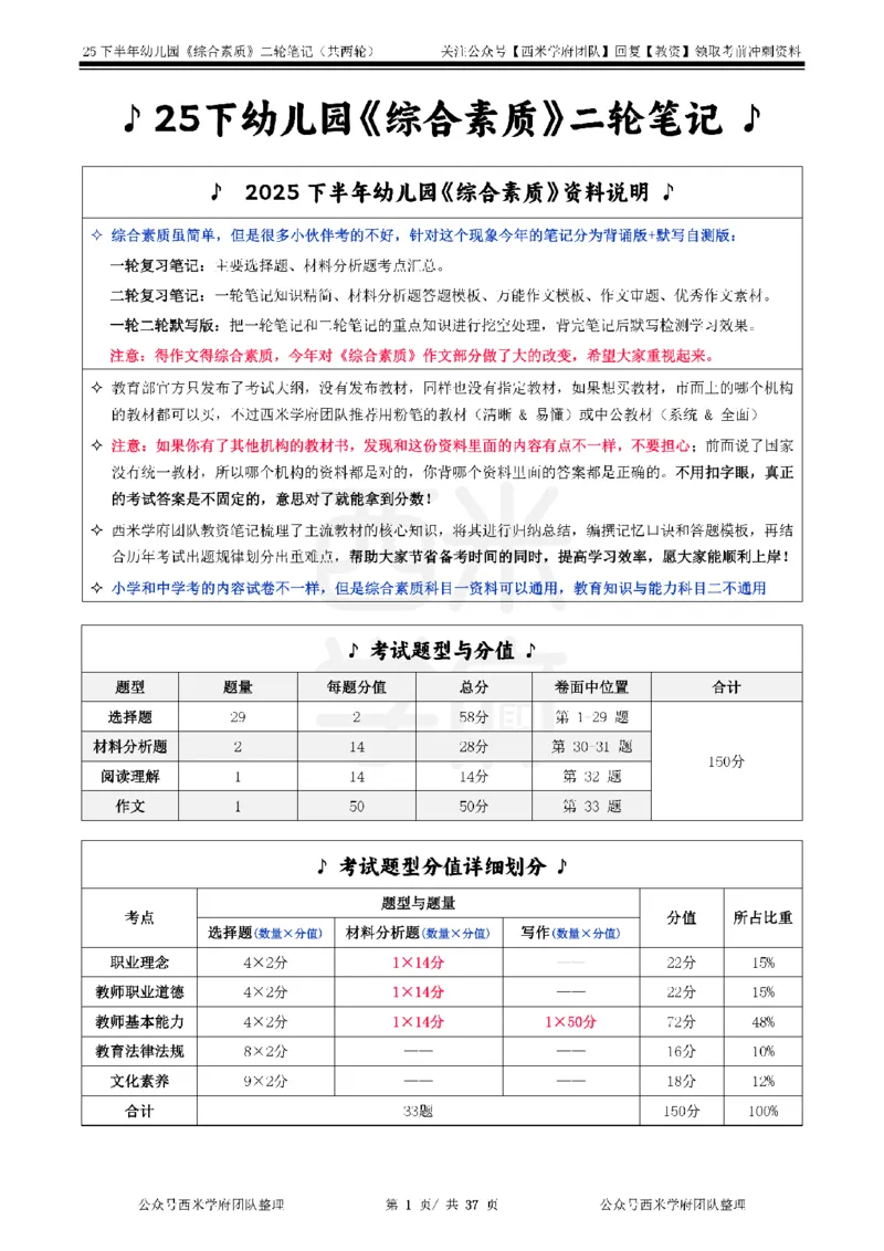 25下幼儿园-综合素质二轮笔记_教资_25下资料合集二_2025下二轮笔记_25下幼儿-二轮笔记
