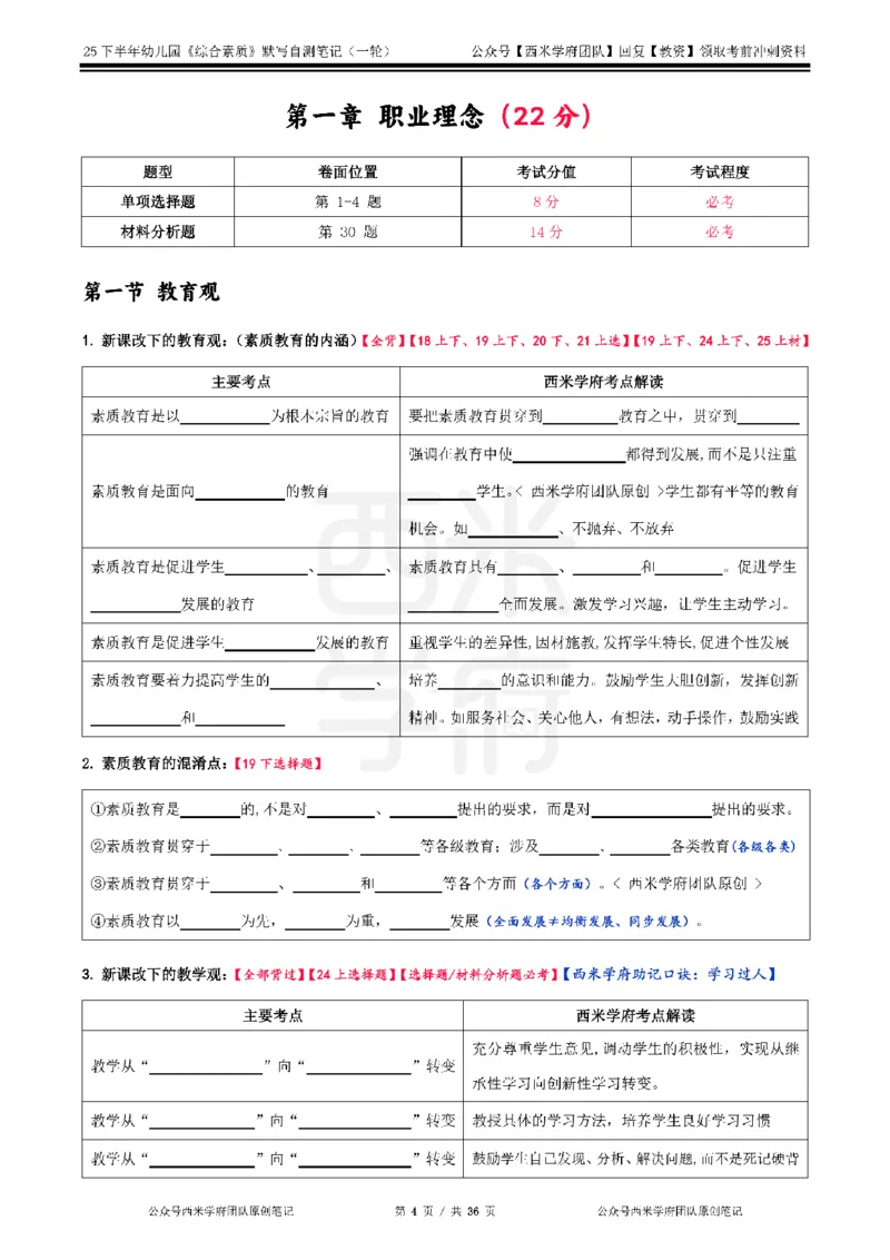 25下幼儿-综合素质-一轮默写自测笔记_教资_25下资料合集二_2025下一轮默写本_幼儿：一轮笔记重点笔记默写本