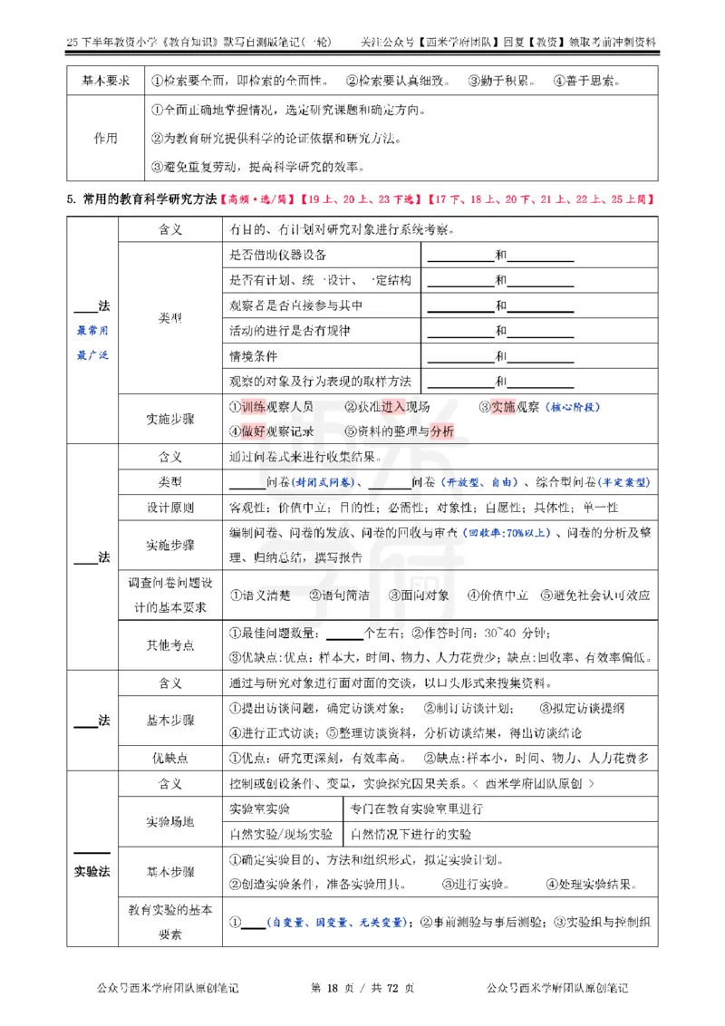 25下小学-教育知识-一轮默写自测笔记_教资_25下资料合集二_2025下一轮默写本_小学：一轮笔记重点笔记默写本