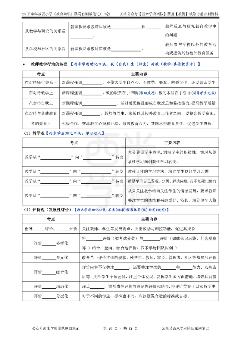 25下小学-教育知识-一轮默写自测笔记_教资_25下资料合集二_2025下一轮默写本_小学：一轮笔记重点笔记默写本