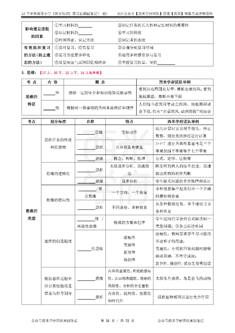 25下小学-教育知识-一轮默写自测笔记_教资_25下资料合集二_2025下一轮默写本_小学：一轮笔记重点笔记默写本