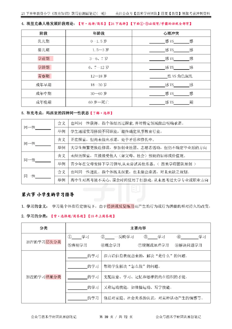 25下小学-教育知识-一轮默写自测笔记_教资_25下资料合集二_2025下一轮默写本_小学：一轮笔记重点笔记默写本
