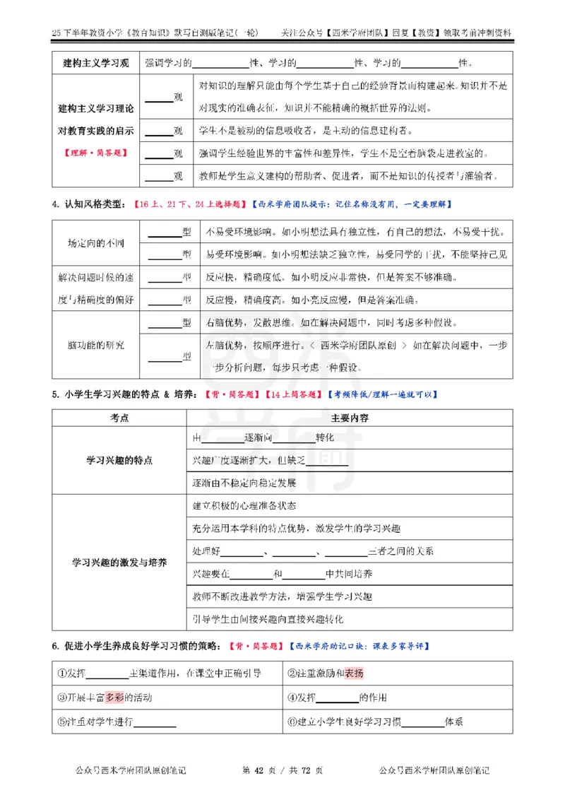 25下小学-教育知识-一轮默写自测笔记_教资_25下资料合集二_2025下一轮默写本_小学：一轮笔记重点笔记默写本
