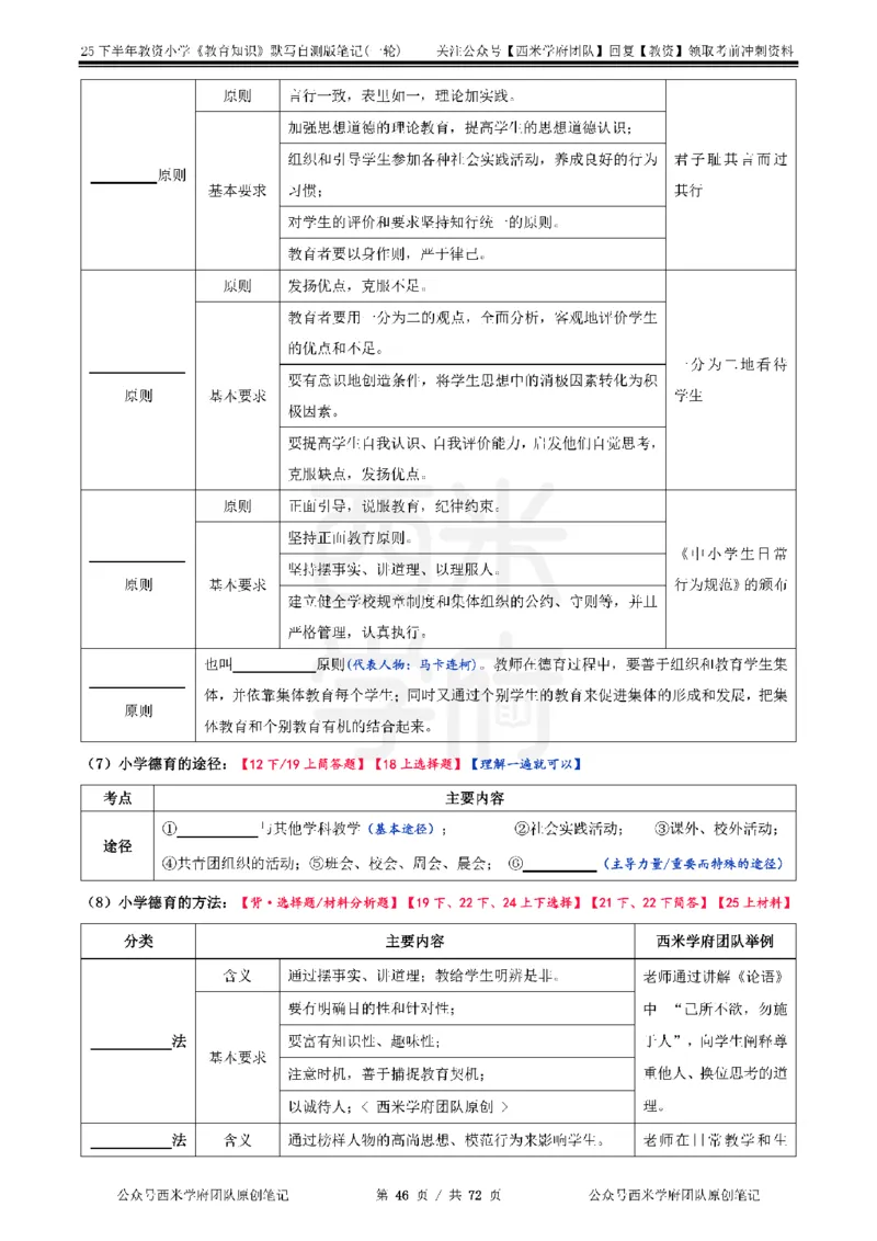 25下小学-教育知识-一轮默写自测笔记_教资_25下资料合集二_2025下一轮默写本_小学：一轮笔记重点笔记默写本