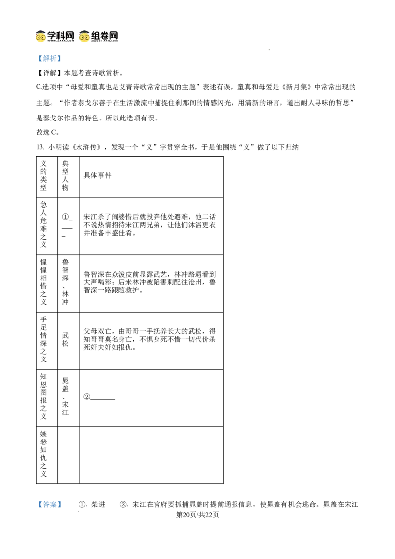 精品解析：广东省广州市越秀区广东华侨中学2024-2025学年九年级上学期期中语文试题（解析版）_广州九上月考+期中+期末+一模二模+中考真题_2024年秋九年级上学期期中考试试卷和答案解析