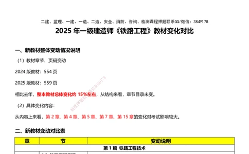 2025年一建《铁路》新旧教材对比_2026年一级建造师_2026年一建铁路_2025年一建铁路SVIP_02-基础精讲✿高端面授✿深度强化_17-铁路《深度精讲班》李向国DL_讲义