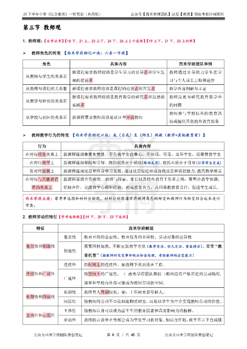 25下中学-综合素质一轮笔记_教资_25下资料合集二_2025下一轮学霸笔记_2025下中学科一科二笔记+习题