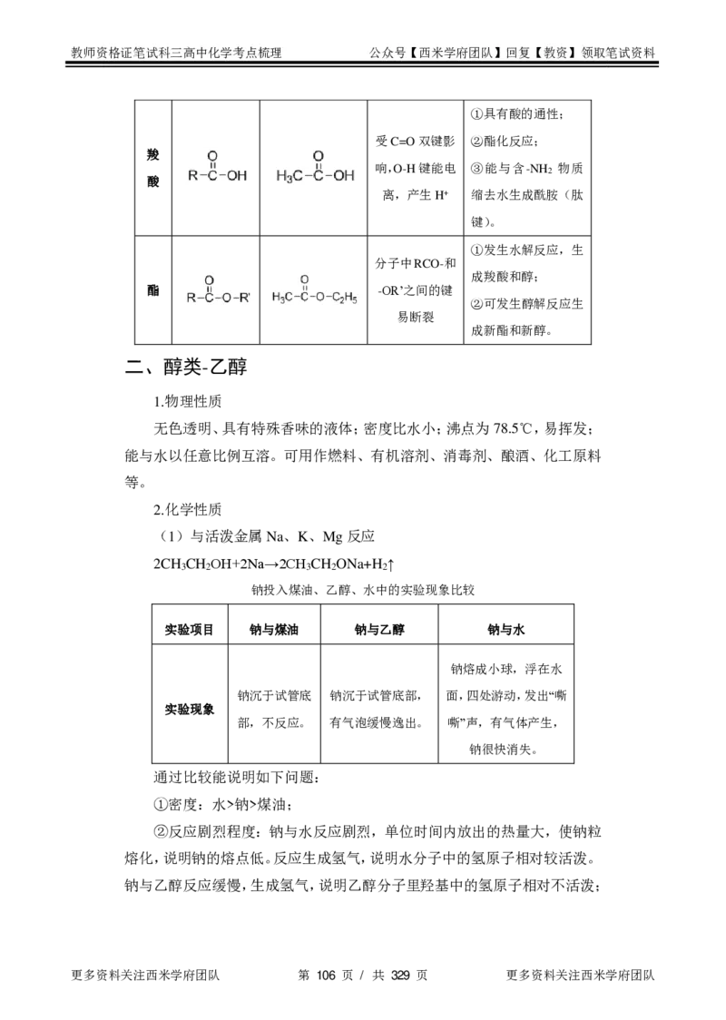 高中化学-考点梳理1_教资_25下资料合集二_25下最新科三知识点汇编+思维导图-高中_12.化学_04.考点梳理