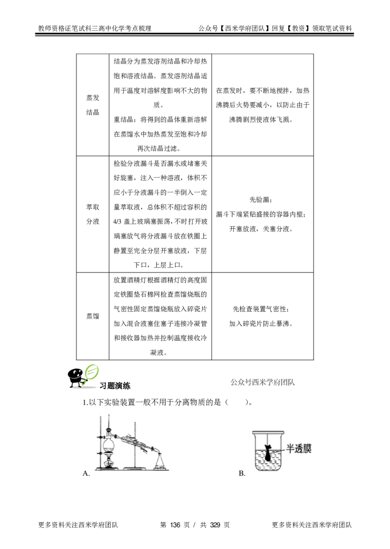 高中化学-考点梳理1_教资_25下资料合集二_25下最新科三知识点汇编+思维导图-高中_12.化学_04.考点梳理