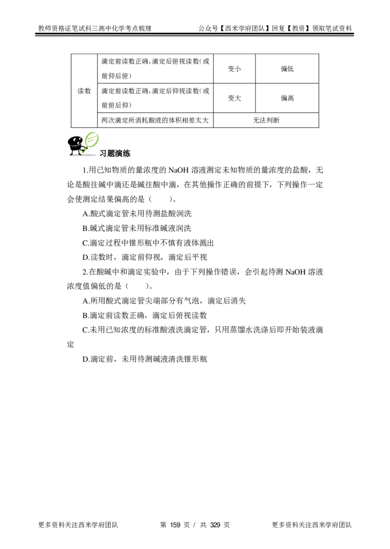 高中化学-考点梳理1_教资_25下资料合集二_25下最新科三知识点汇编+思维导图-高中_12.化学_04.考点梳理