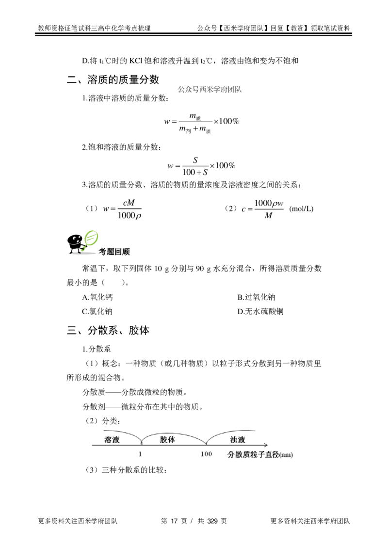 高中化学-考点梳理1_教资_25下资料合集二_25下最新科三知识点汇编+思维导图-高中_12.化学_04.考点梳理