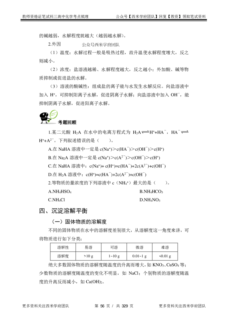 高中化学-考点梳理1_教资_25下资料合集二_25下最新科三知识点汇编+思维导图-高中_12.化学_04.考点梳理