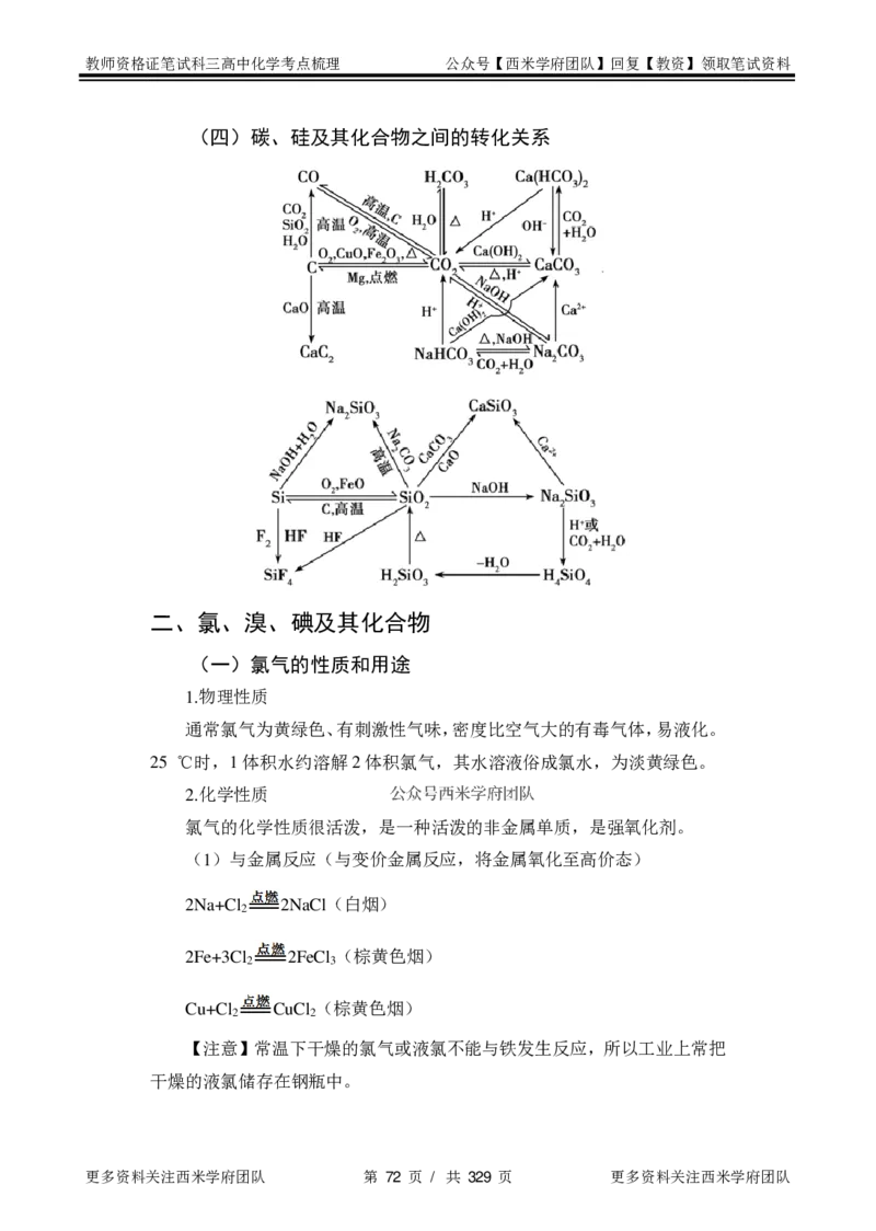 高中化学-考点梳理1_教资_25下资料合集二_25下最新科三知识点汇编+思维导图-高中_12.化学_04.考点梳理
