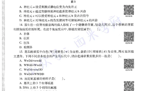 16年上-初中生物-真题及答案解析_4-教培资料-26年最新资料-同步更新_初中高中教资_03科三专项（进去保存报考的学科即可）_01科目三FB网课、三色速记手册、知识点导图等推荐