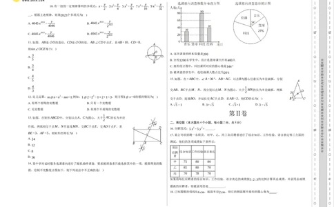 2024年中考押题预测卷01（云南卷）-数学（考试版）A3_2数学总复习_赠送：2024中考模拟题数学_押题预测_2024年中考押题预测卷01（云南卷）-数学（含考试版、全解全析、参考答案、答题卡）