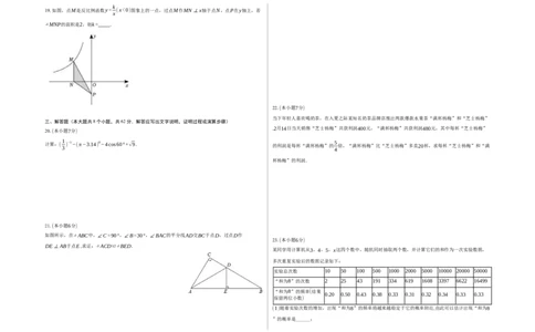 2024年中考押题预测卷01（云南卷）-数学（考试版）A3_2数学总复习_赠送：2024中考模拟题数学_押题预测_2024年中考押题预测卷01（云南卷）-数学（含考试版、全解全析、参考答案、答题卡）