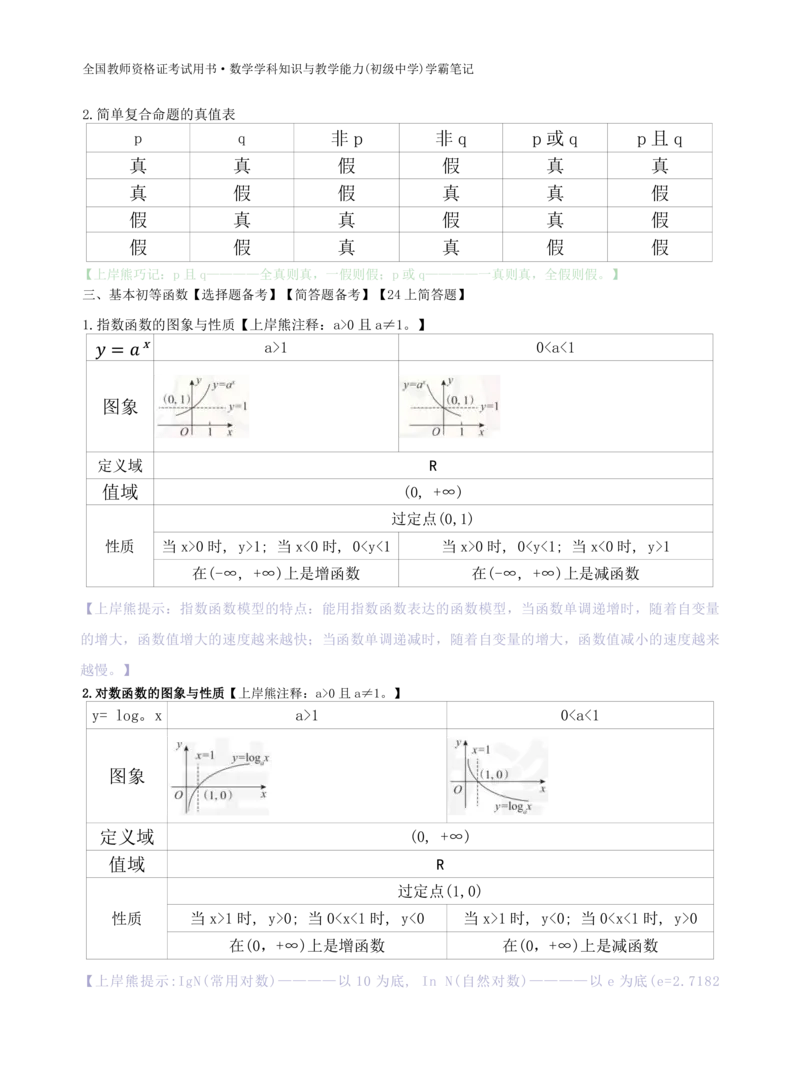 初中数学-学霸笔记62页_教资_初高中2026教资_26上资料（持续更新）_初中科三_初中科目三资料合集①_初中数学