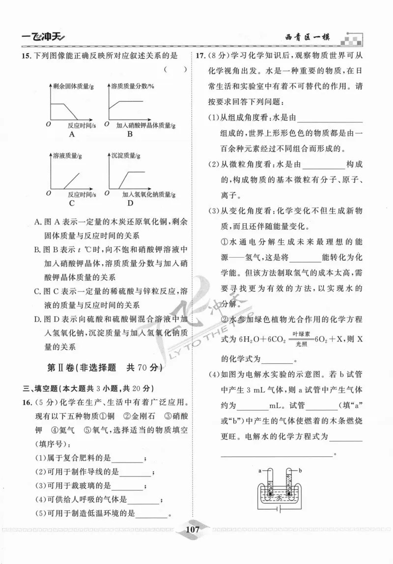 一飞冲天-中考模拟试题汇编-化学_《一飞冲天-中考专项》2026版_一飞冲天-中考模拟试题汇编（2024版）