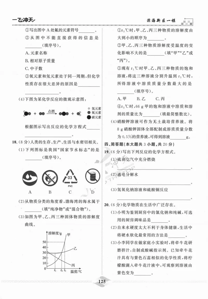 一飞冲天-中考模拟试题汇编-化学_《一飞冲天-中考专项》2026版_一飞冲天-中考模拟试题汇编（2024版）