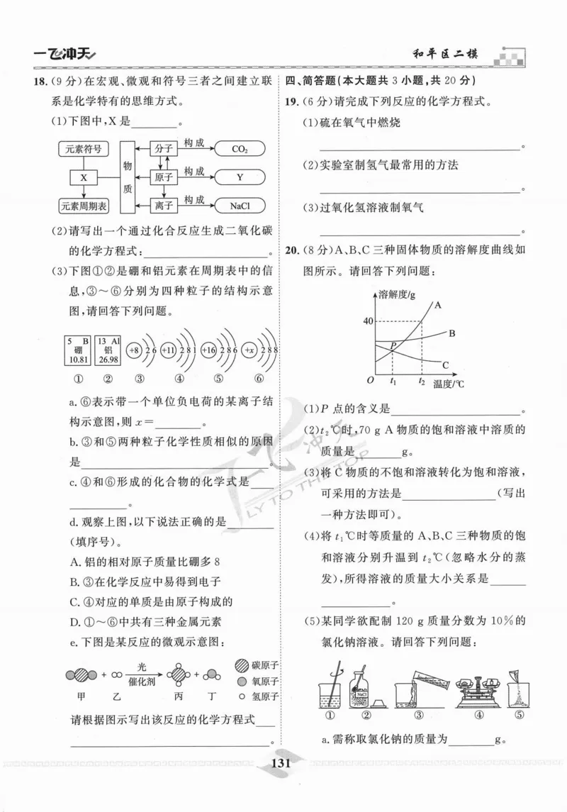 一飞冲天-中考模拟试题汇编-化学_《一飞冲天-中考专项》2026版_一飞冲天-中考模拟试题汇编（2024版）