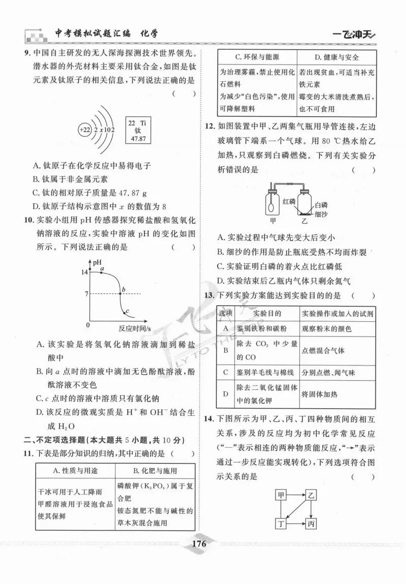 一飞冲天-中考模拟试题汇编-化学_《一飞冲天-中考专项》2026版_一飞冲天-中考模拟试题汇编（2024版）