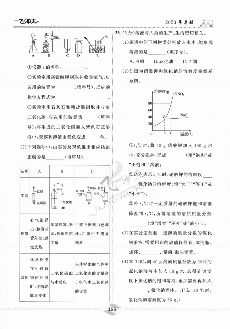 一飞冲天-中考模拟试题汇编-化学_《一飞冲天-中考专项》2026版_一飞冲天-中考模拟试题汇编（2024版）