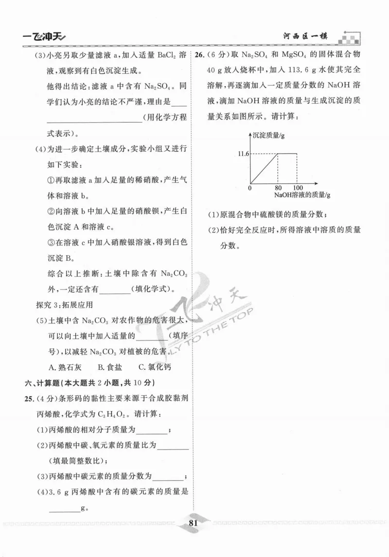 一飞冲天-中考模拟试题汇编-化学_《一飞冲天-中考专项》2026版_一飞冲天-中考模拟试题汇编（2024版）