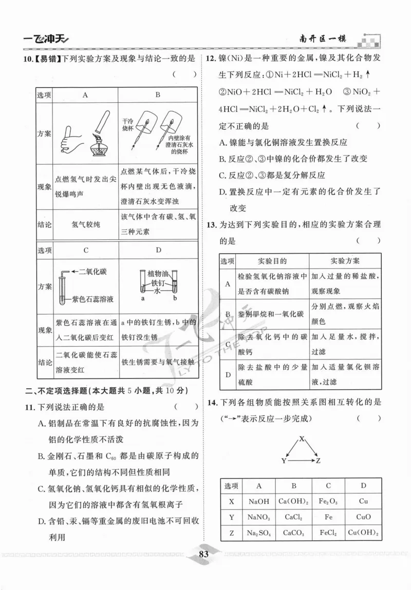 一飞冲天-中考模拟试题汇编-化学_《一飞冲天-中考专项》2026版_一飞冲天-中考模拟试题汇编（2024版）