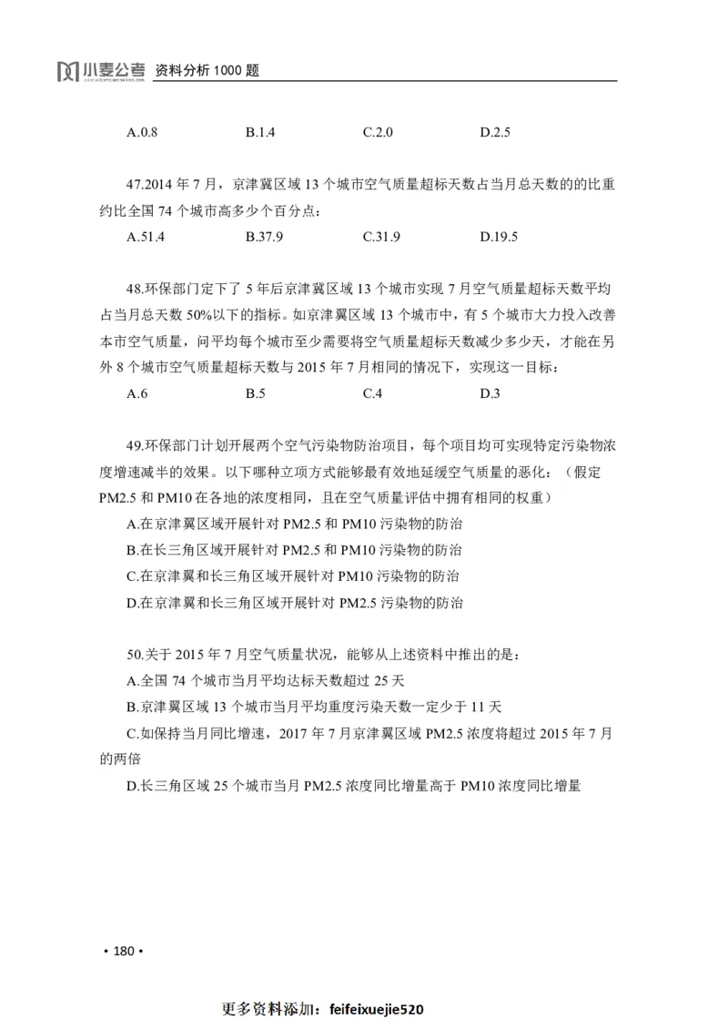 2020小麦资料分析1000题-题本_26吉林考备考资料包_11省考刷题包_09行测6000题